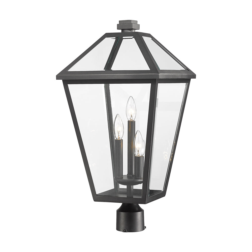 Talbot Outdoor Round Post Light in Black (23.75-Inch).