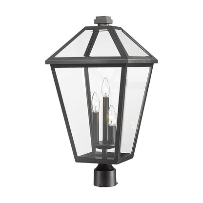 Talbot Outdoor Round Post Light in Black (23.75-Inch).