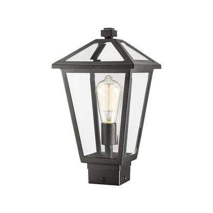 Talbot Outdoor Square Post Light in Black (15-Inch).