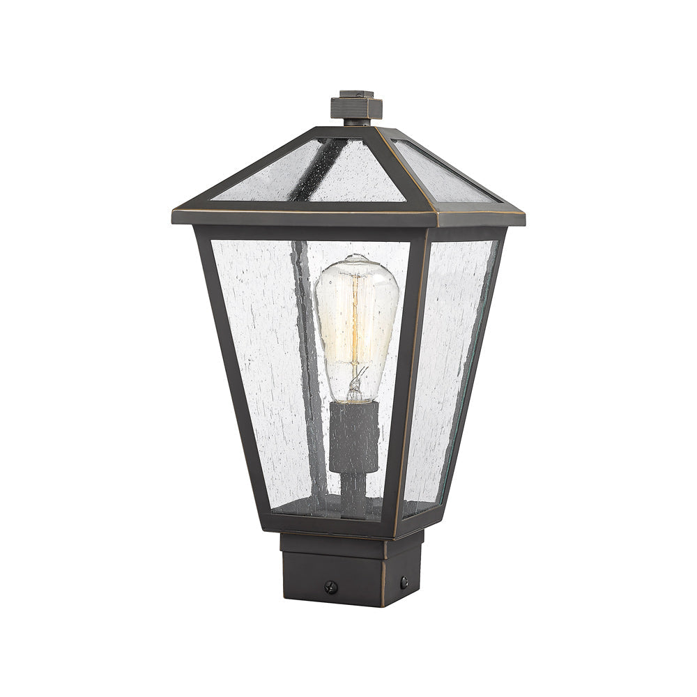 Talbot Outdoor Square Post Light in Oil Rubbed Bronze (15-Inch).