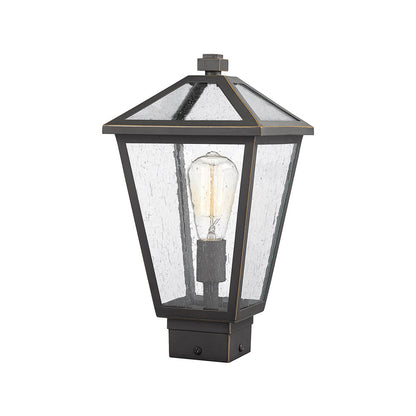 Talbot Outdoor Square Post Light in Oil Rubbed Bronze (15-Inch).