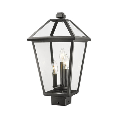 Talbot Outdoor Square Post Light in Black (18.5-Inch).