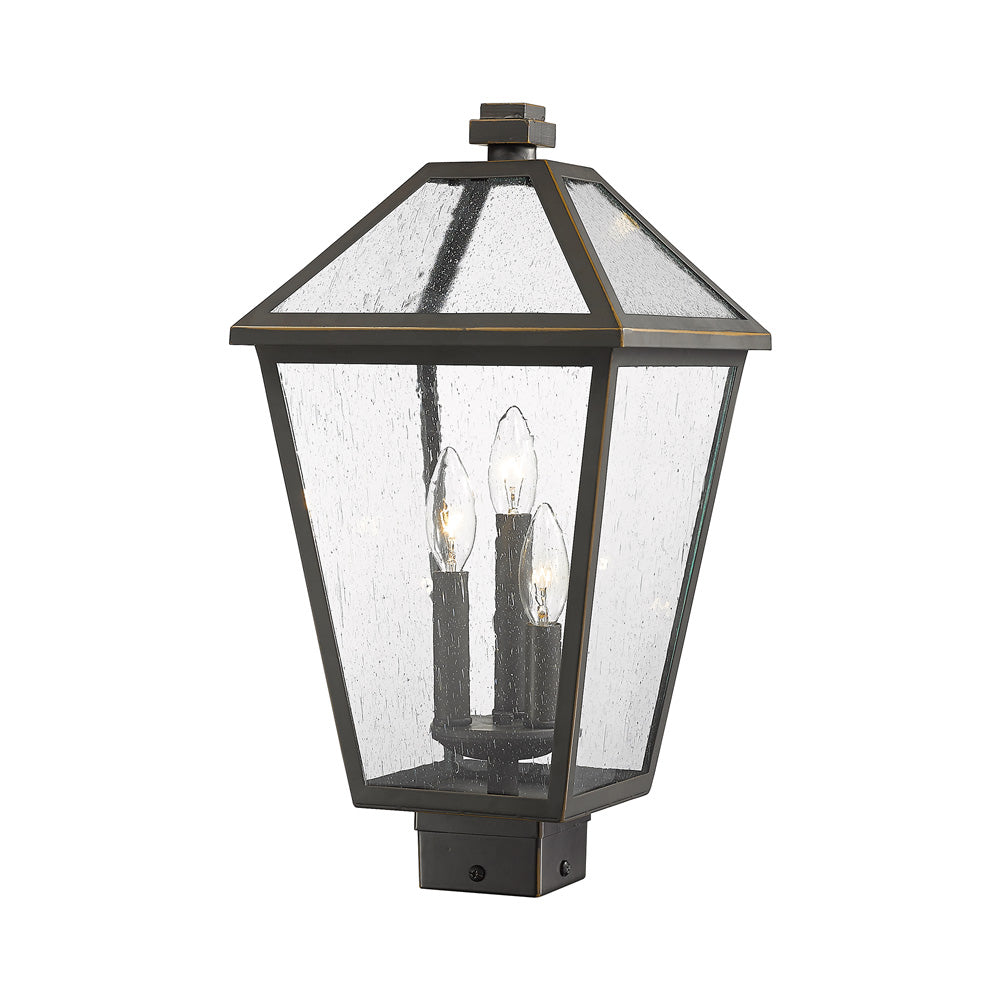 Talbot Outdoor Square Post Light in Oil Rubbed Bronze (18.5-Inch).