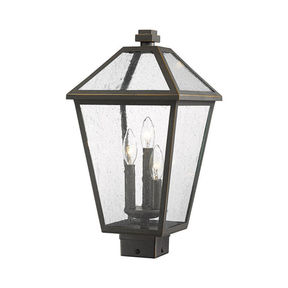 Talbot Outdoor Square Post Light in Oil Rubbed Bronze (18.5-Inch).