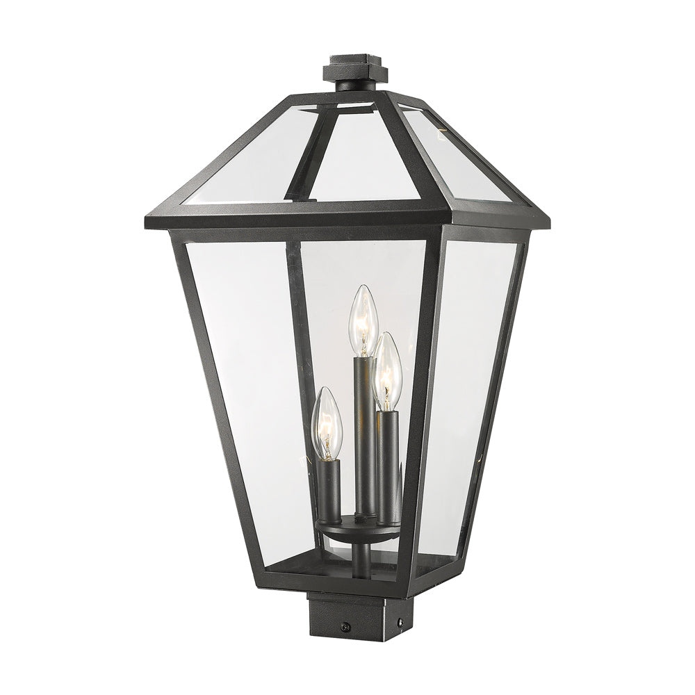 Talbot Outdoor Square Post Light in Black (22.25-Inch).