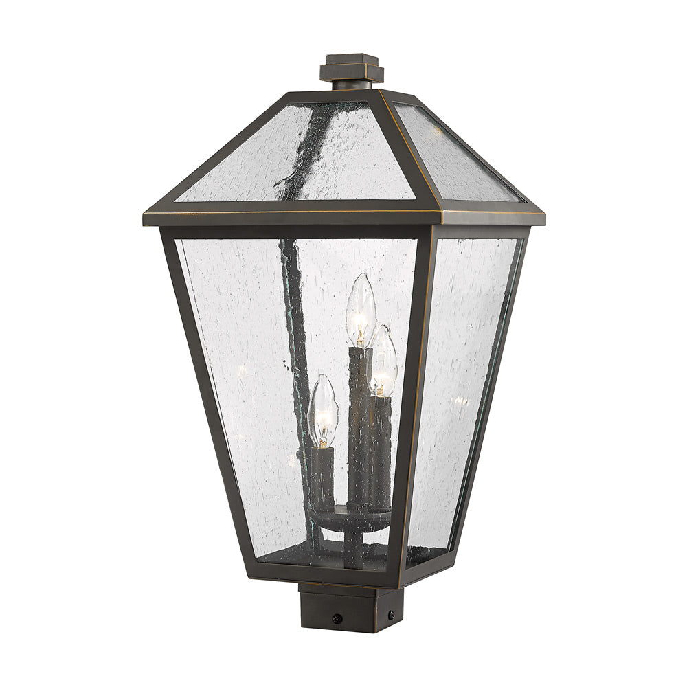 Talbot Outdoor Square Post Light in Oil Rubbed Bronze (22.25-Inch).