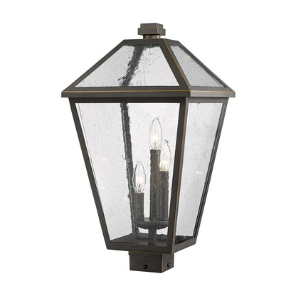 Talbot Outdoor Square Post Light in Oil Rubbed Bronze (22.25-Inch).
