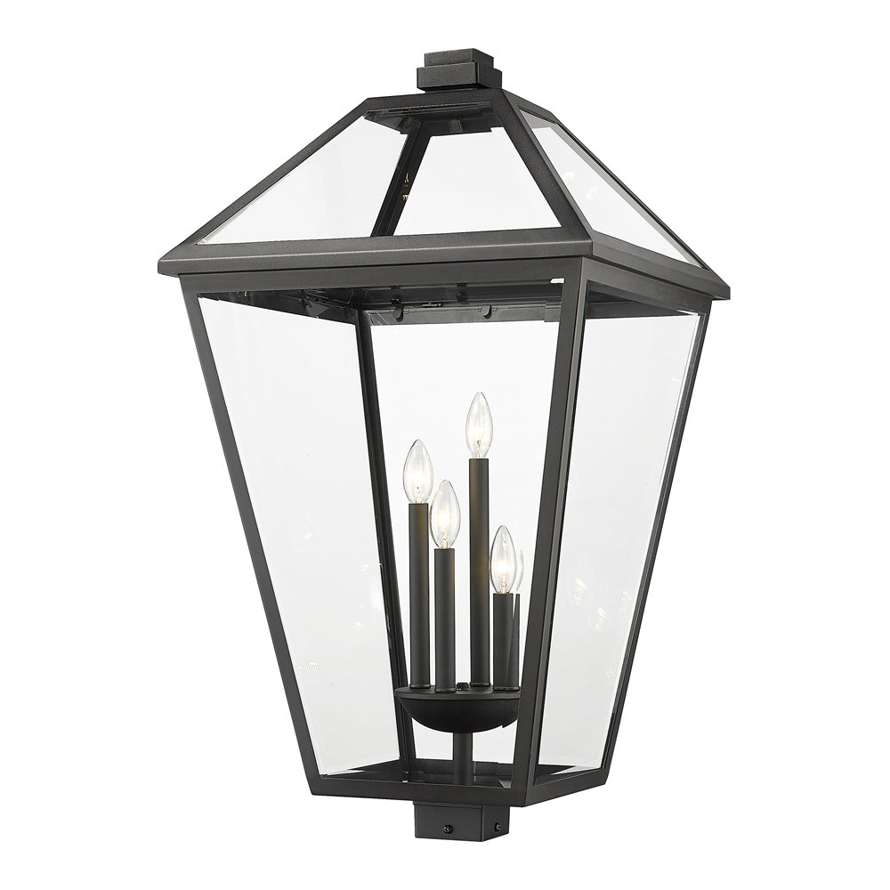 Talbot Outdoor Square Post Light in Black (34.13-Inch).