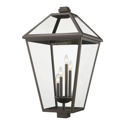 Talbot Outdoor Square Post Light in Oil Rubbed Bronze (34.13-Inch).
