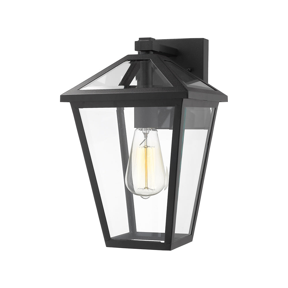 Talbot Outdoor Wall Light in Black (13.5-Inch).