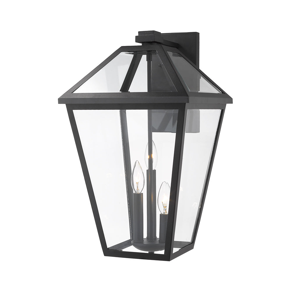 Talbot Outdoor Wall Light in Black (17.5-Inch).