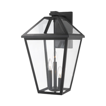 Talbot Outdoor Wall Light in Black (17.5-Inch).