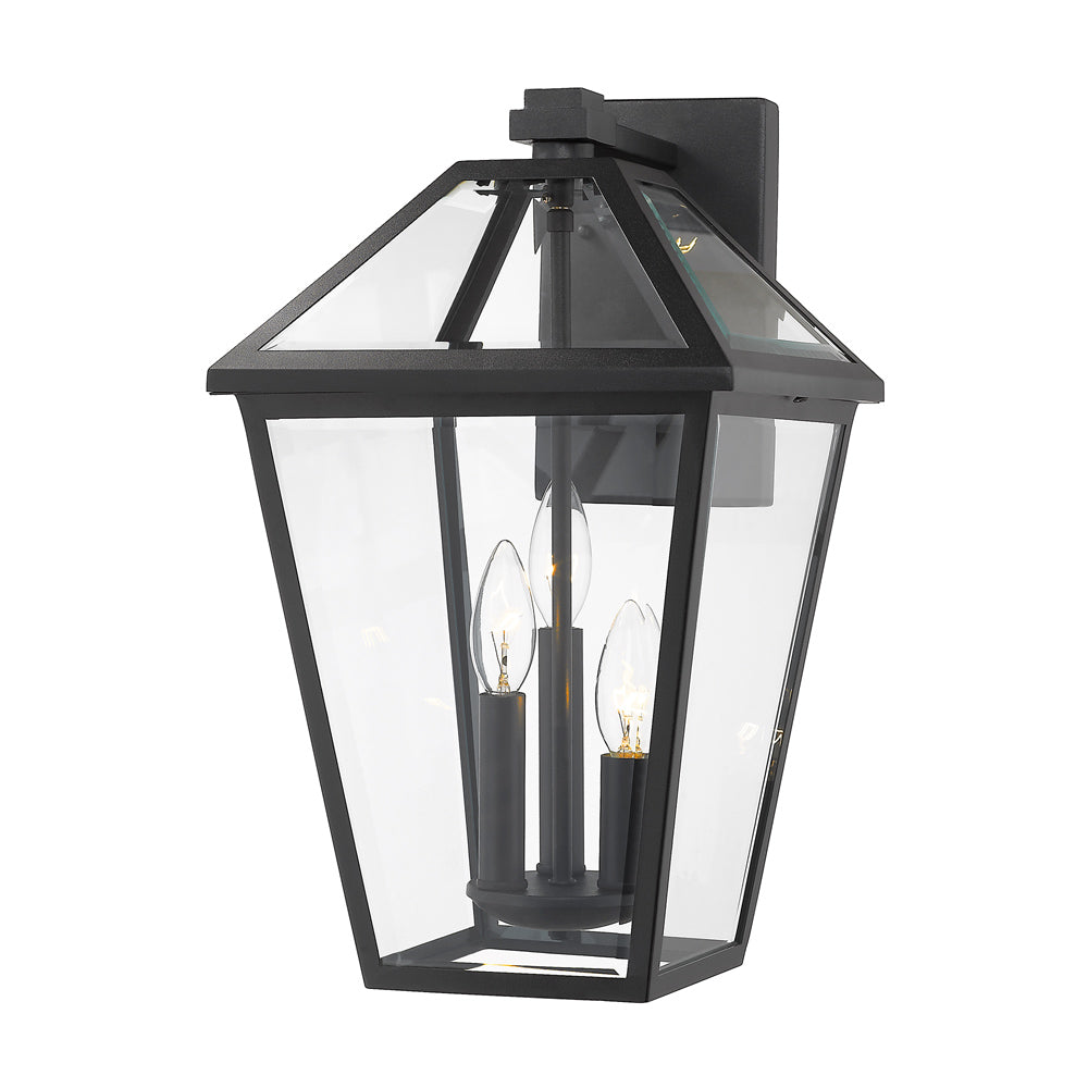 Talbot Outdoor Wall Light in Black (21.25-Inch).