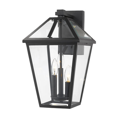 Talbot Outdoor Wall Light in Black (21.25-Inch).