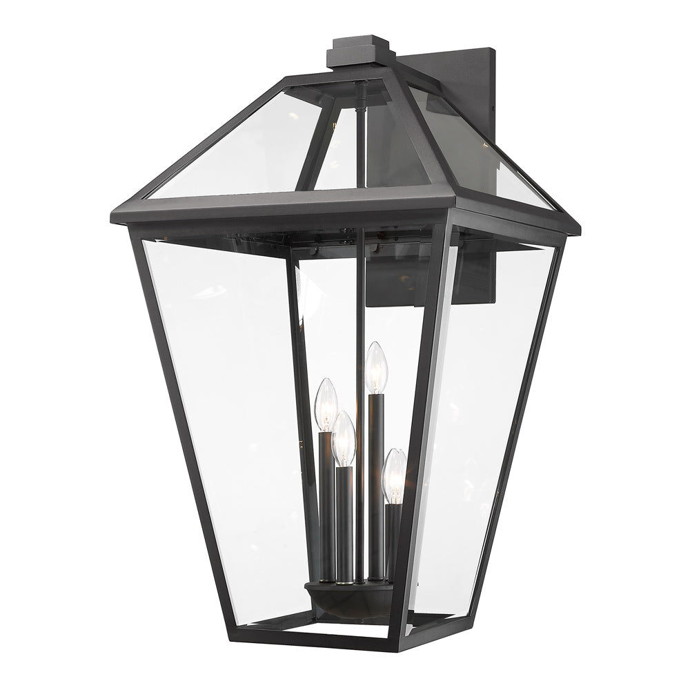 Talbot Outdoor Wall Light in Black (33-Inch).