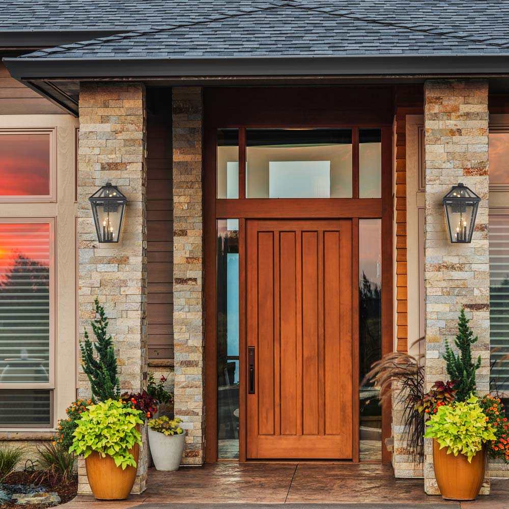 Talbot Outdoor Wall Light in Outside Area.