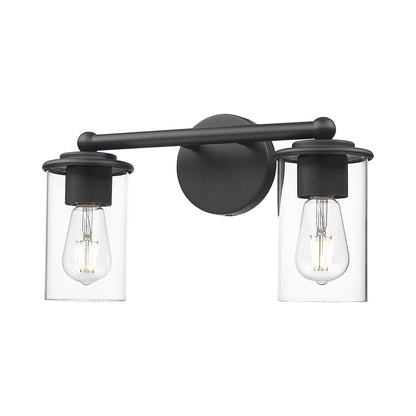 Thayer Bath Vanity Light in Matte Black (2-Light).