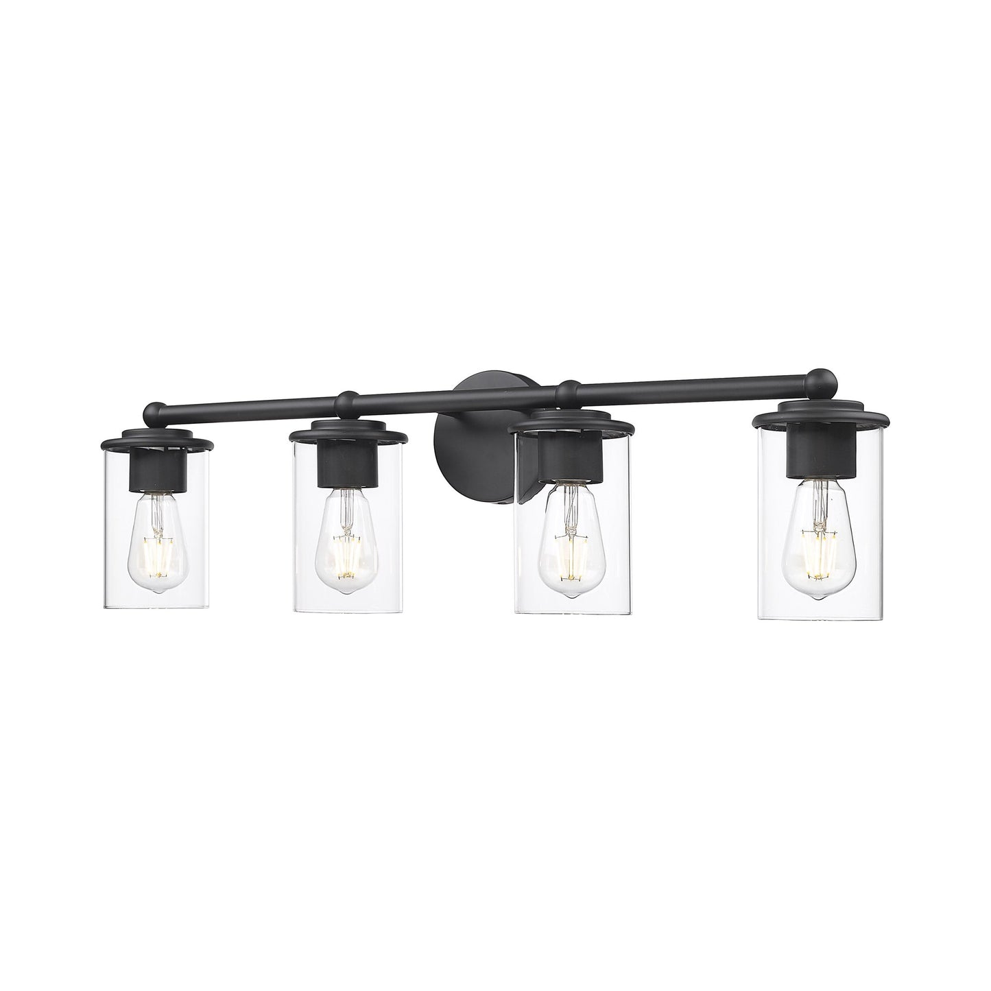 Thayer Bath Vanity Light in Matte Black (4-Light).