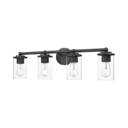 Thayer Bath Vanity Light in Matte Black (4-Light).