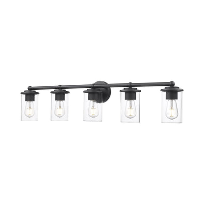 Thayer Bath Vanity Light in Matte Black (5-Light).