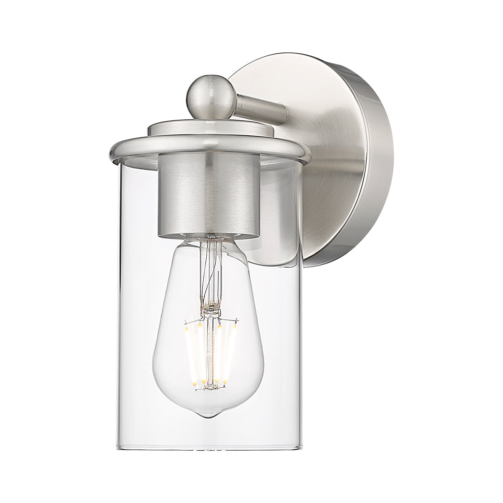 Thayer Bath Wall Light in Brushed Nickel.