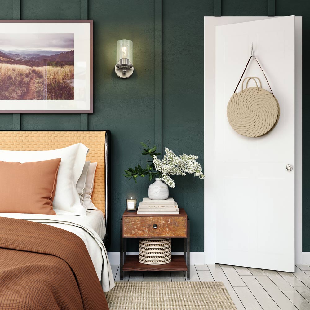 Thayer Bath Wall Light in bedroom.