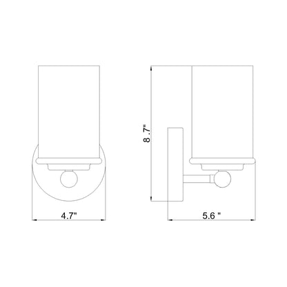 Thayer Bath Wall Light - line drawing.