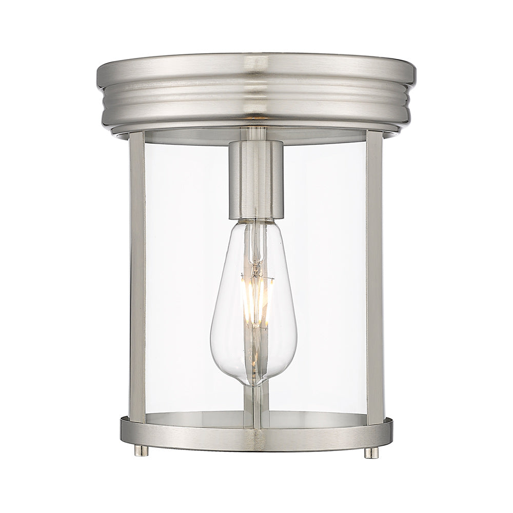 Thayer Flush Mount Ceiling Light in Brushed Nickel (1-Light).
