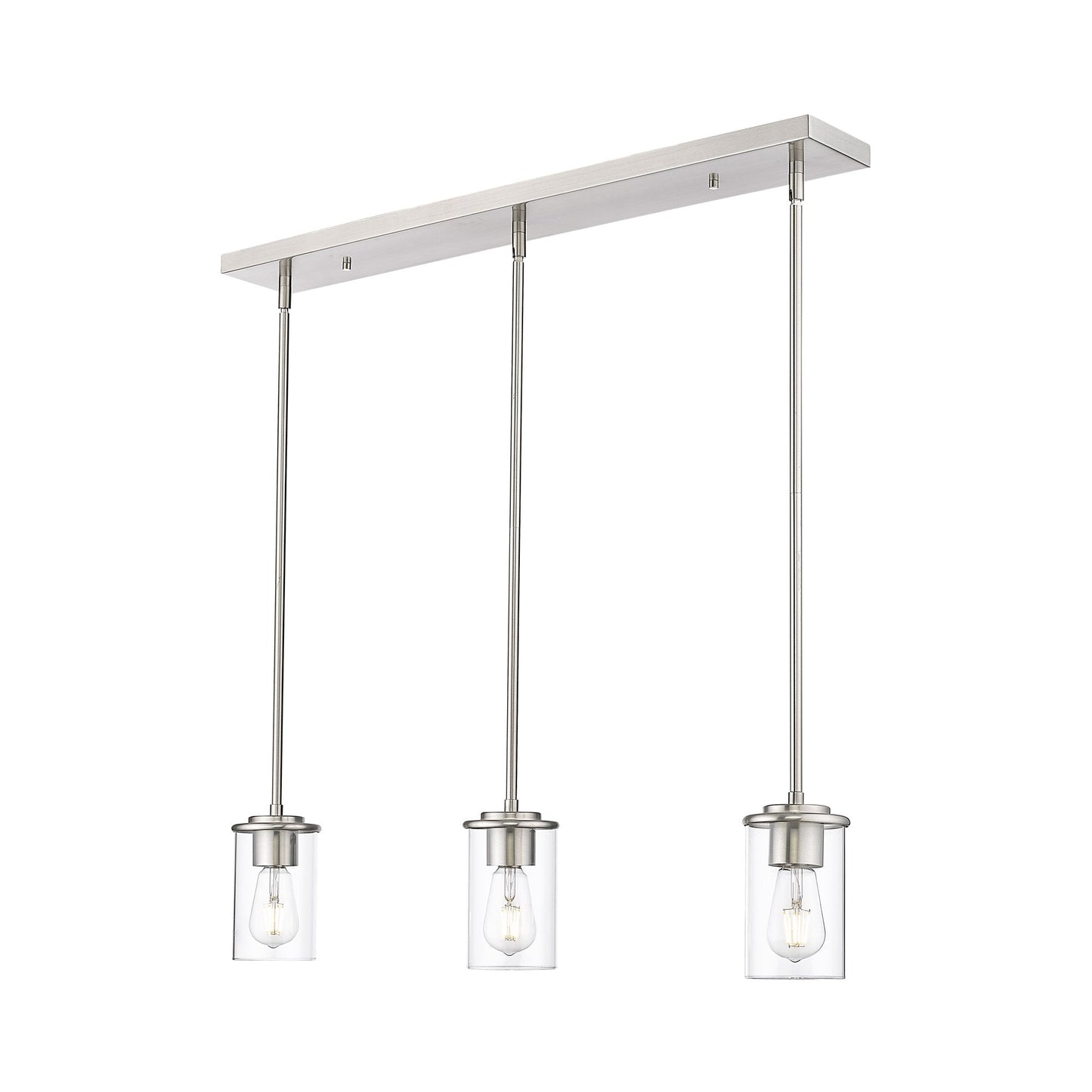 Thayer Linear Pendant Light in Brushed Nickel.
