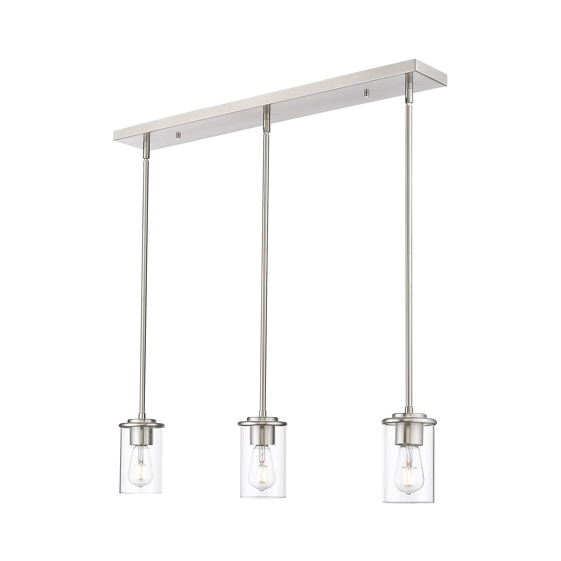 Thayer Linear Pendant Light in Brushed Nickel.