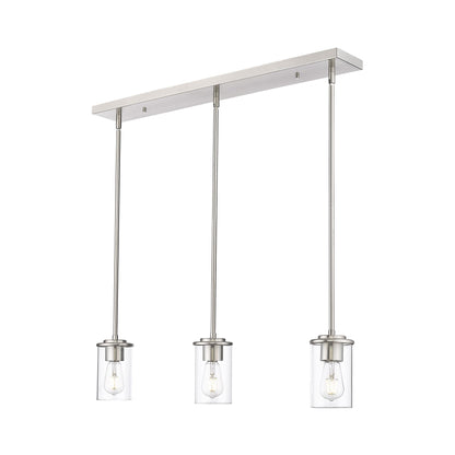 Thayer Linear Pendant Light in Brushed Nickel.