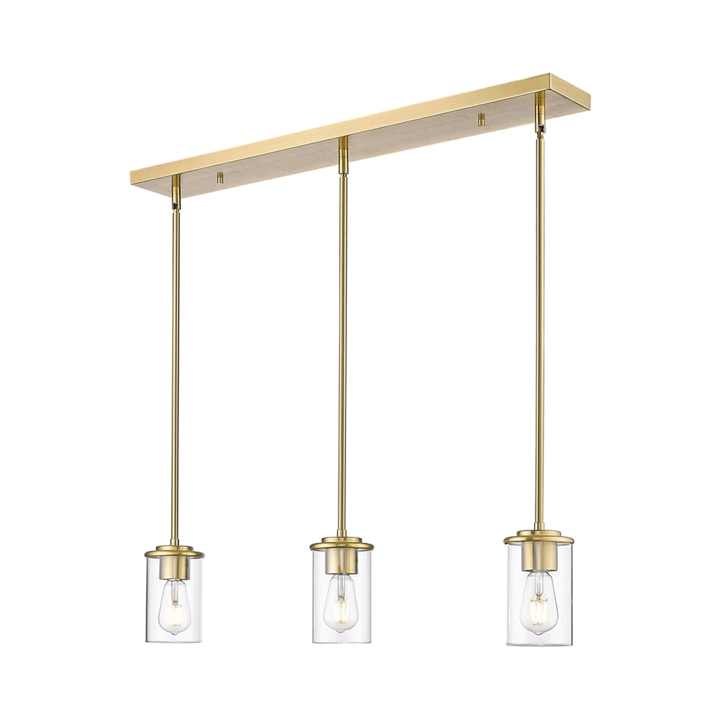Thayer Linear Pendant Light in Luxe Gold.