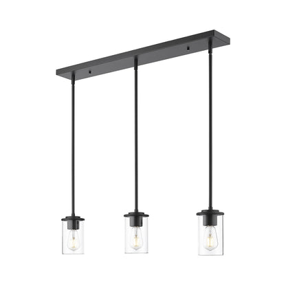 Thayer Linear Pendant Light in Matte Black.