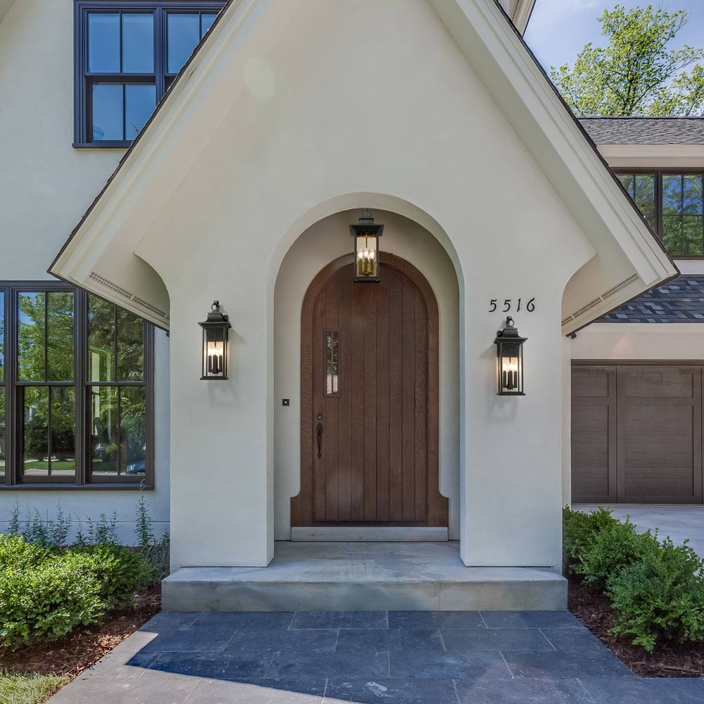 Tiberius Outdoor Pendant Light in Outside Area.