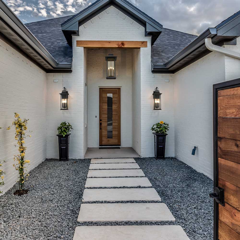 Tiberius Outdoor Wall Light in Outside Area.