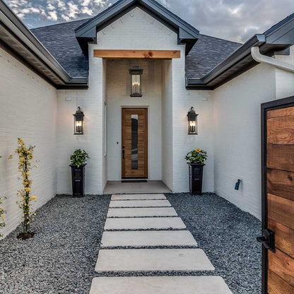 Tiberius Outdoor Wall Light in Outside Area.