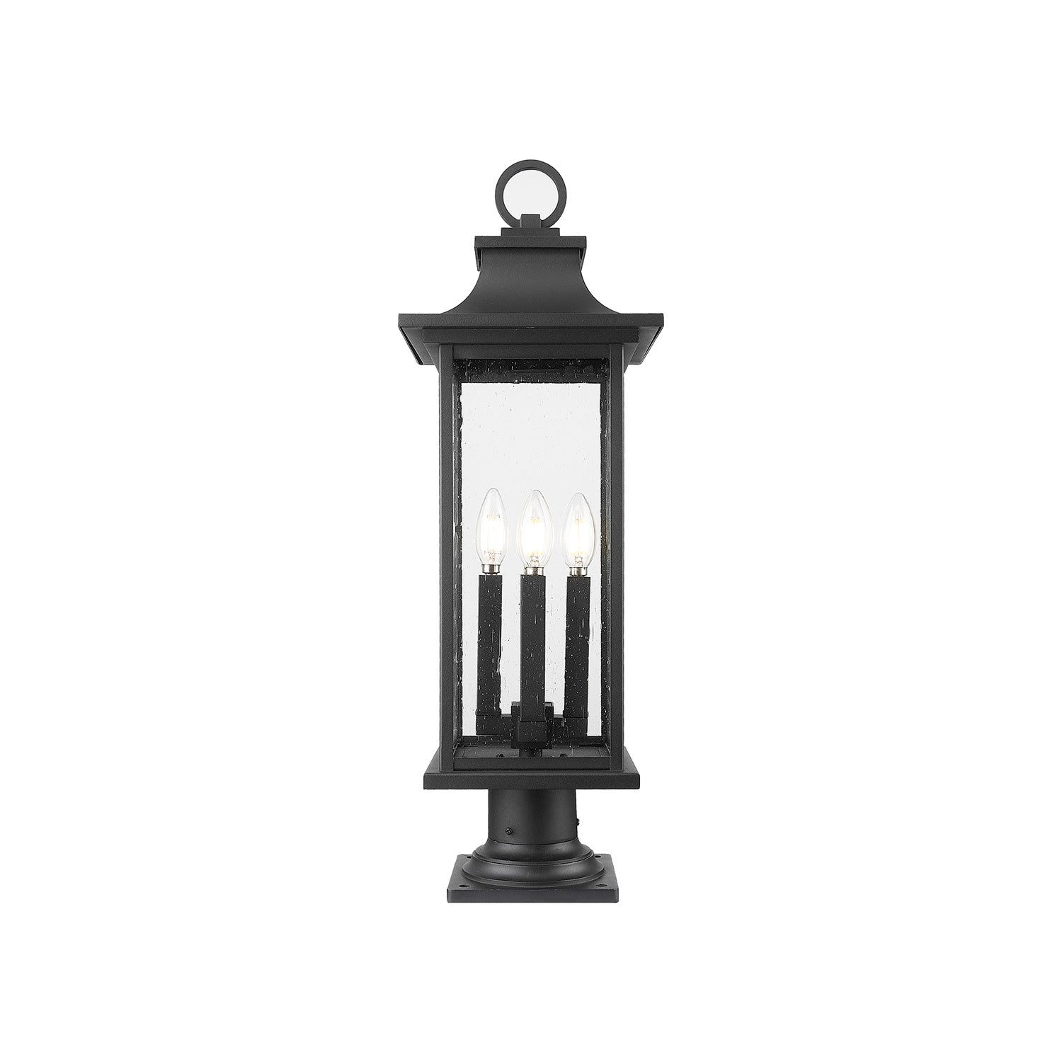 Tiberius Round Outdoor Pier Mount Light.