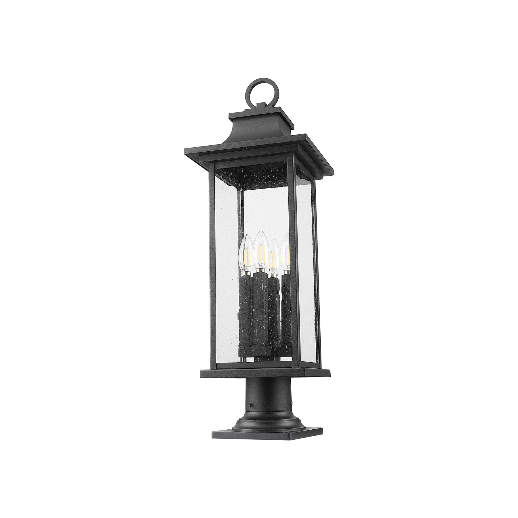 Tiberius Round Outdoor Pier Mount Light in Detail.