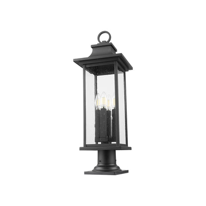 Tiberius Round Outdoor Pier Mount Light in Detail.