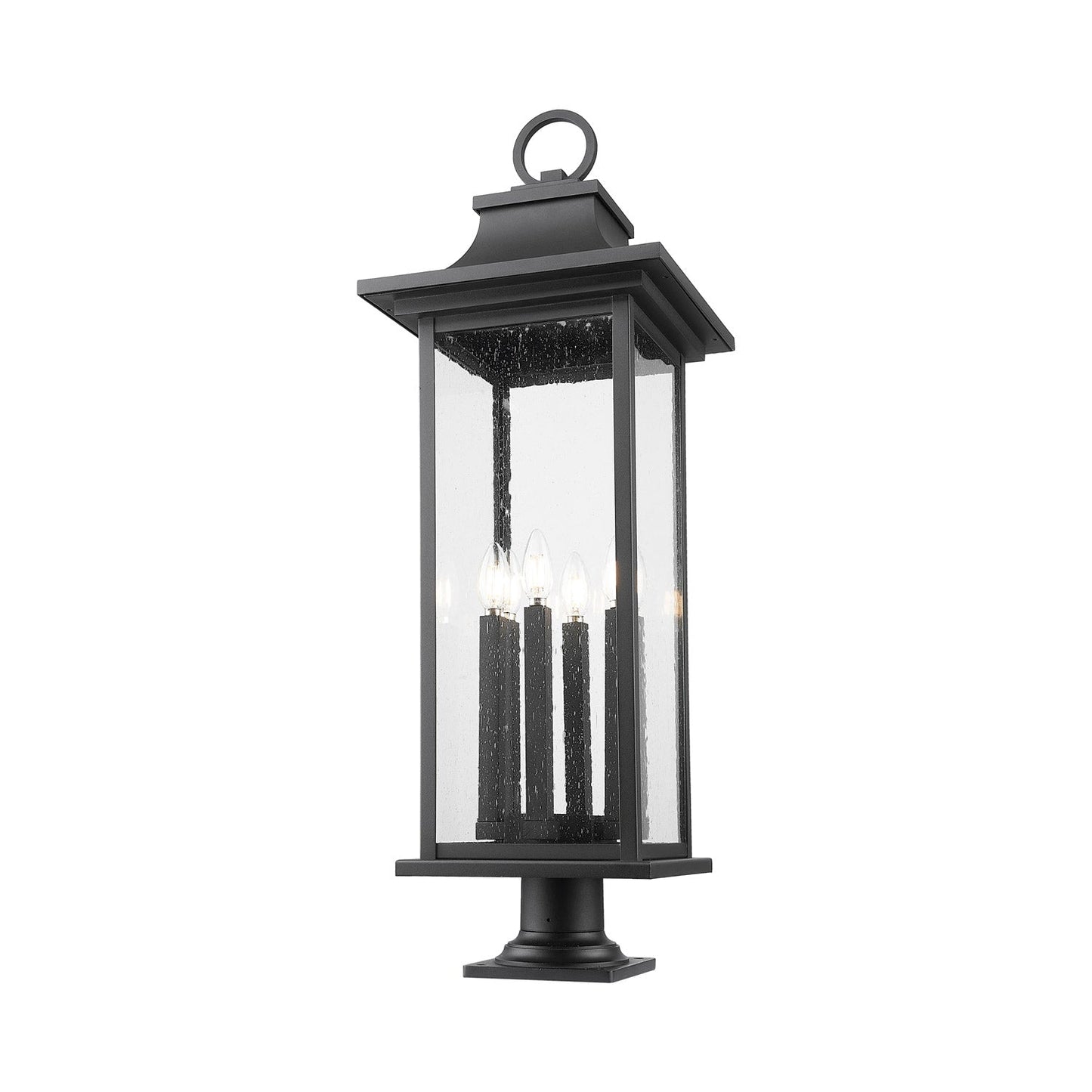 Tiberius Round Outdoor Pier Mount Light in Detail.