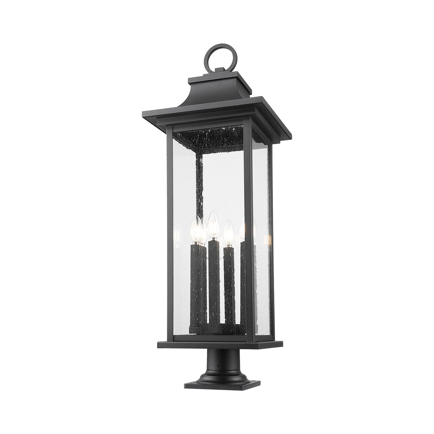 Tiberius Round Outdoor Pier Mount Light in Detail.