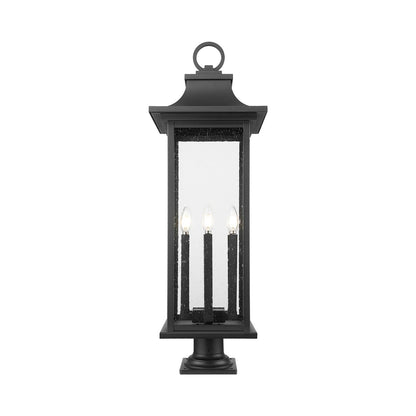 Tiberius Round Outdoor Pier Mount Light in Detail.
