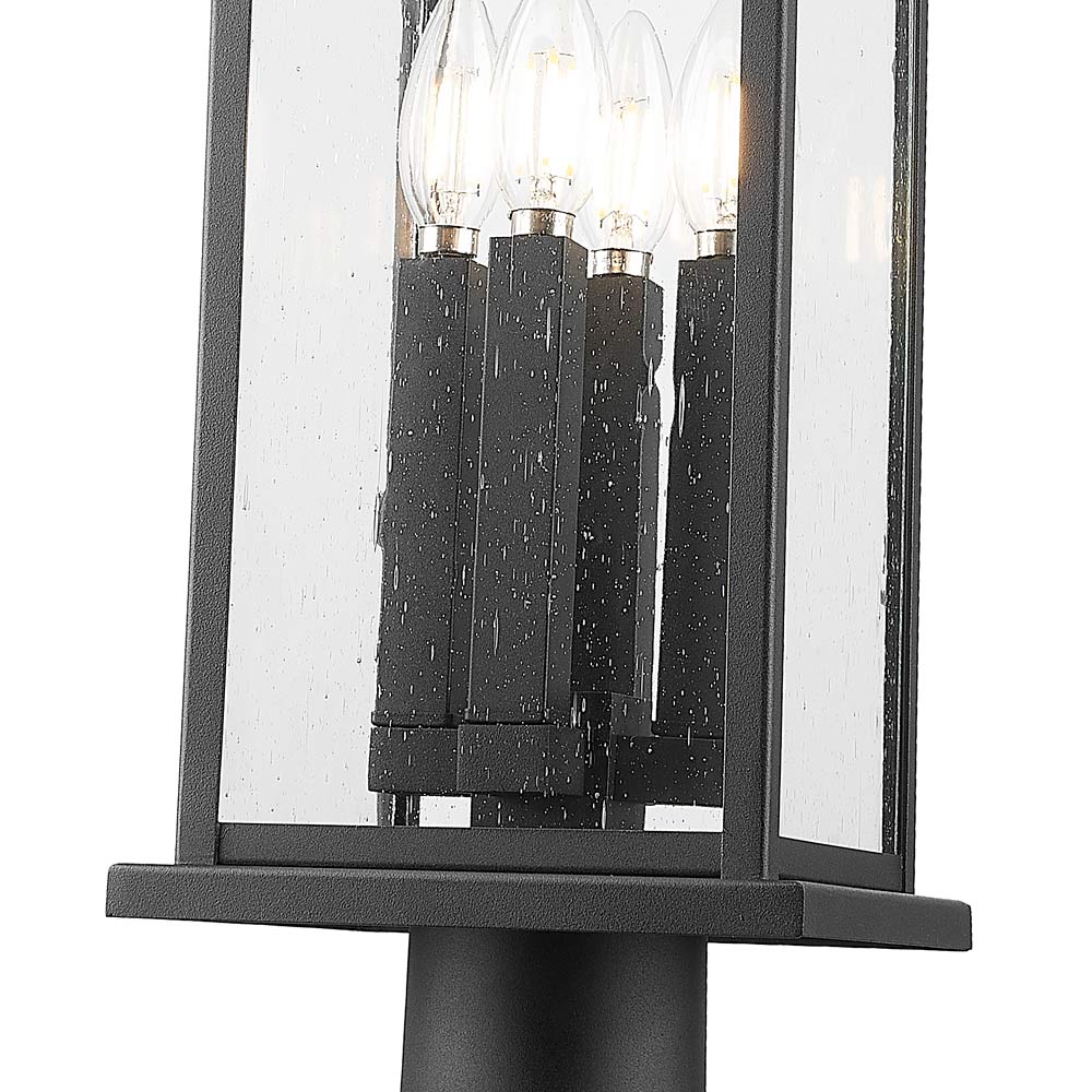Tiberius Round Outdoor Pier Mount Light in Detail.
