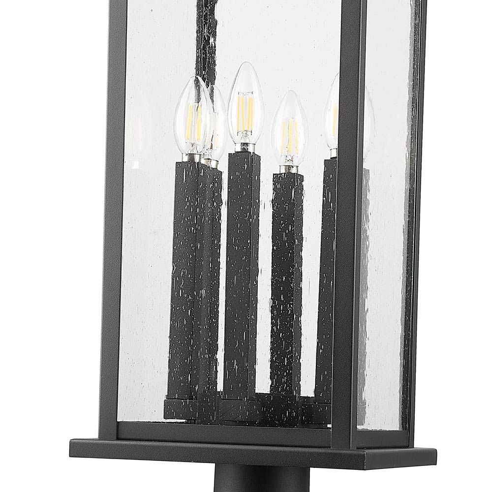 Tiberius Round Outdoor Pier Mount Light in Detail.