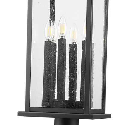 Tiberius Round Outdoor Pier Mount Light in Detail.