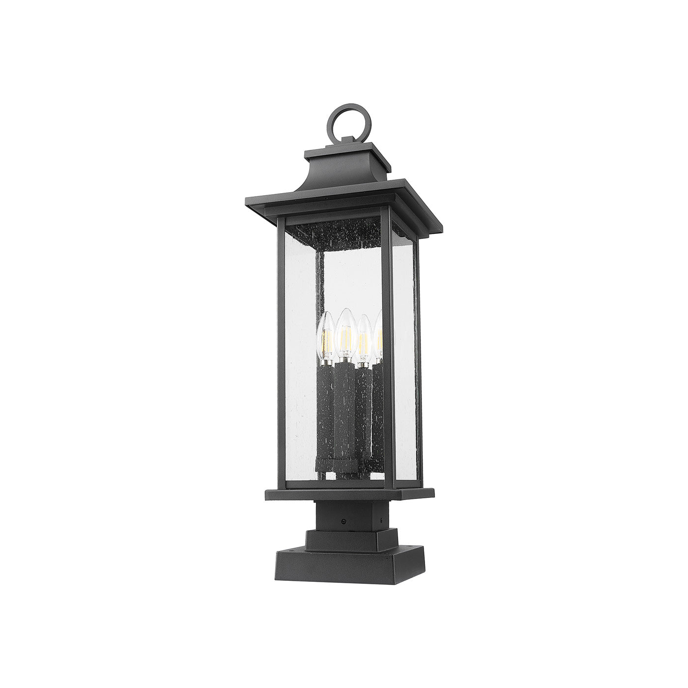Tiberius Square Outdoor Pier Mount Light in Detail.