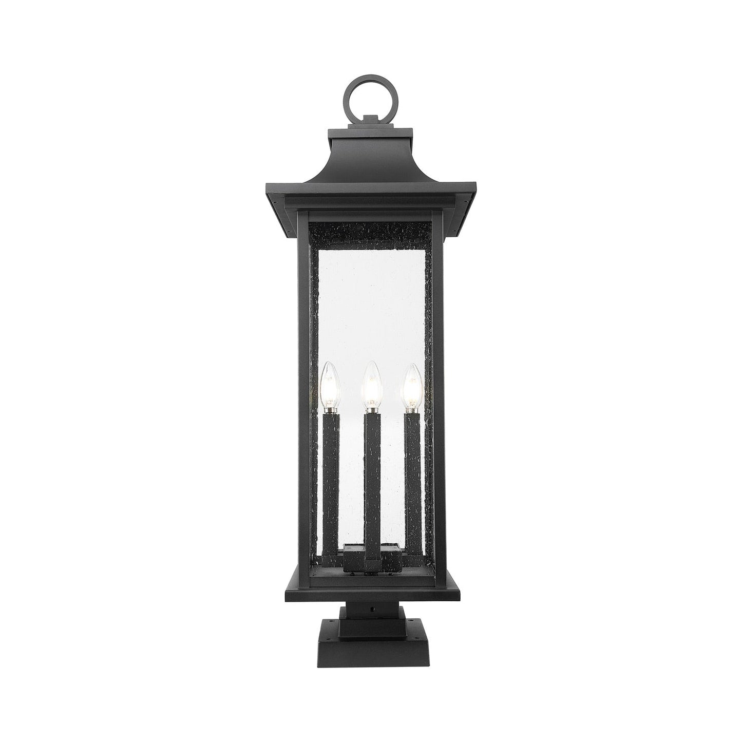 Tiberius Square Outdoor Pier Mount Light in Detail.