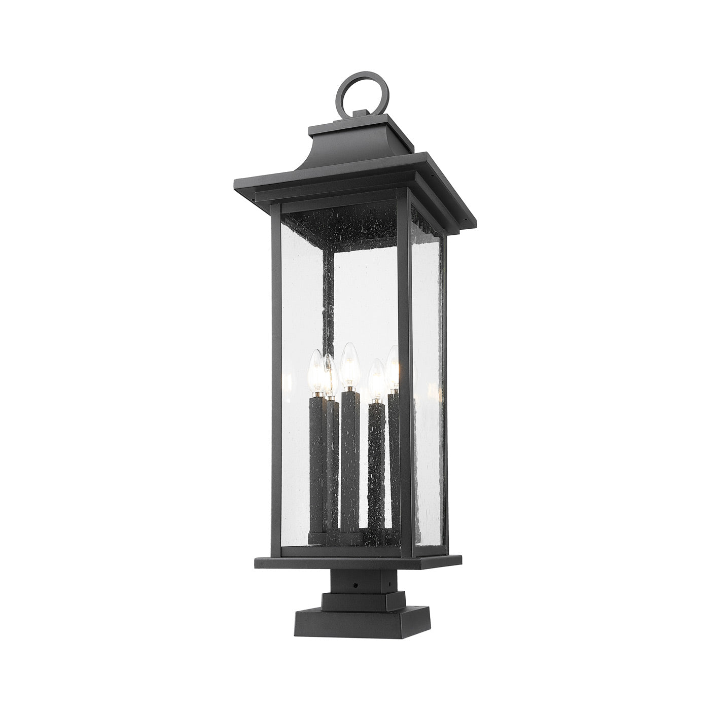 Tiberius Square Outdoor Pier Mount Light in Detail.