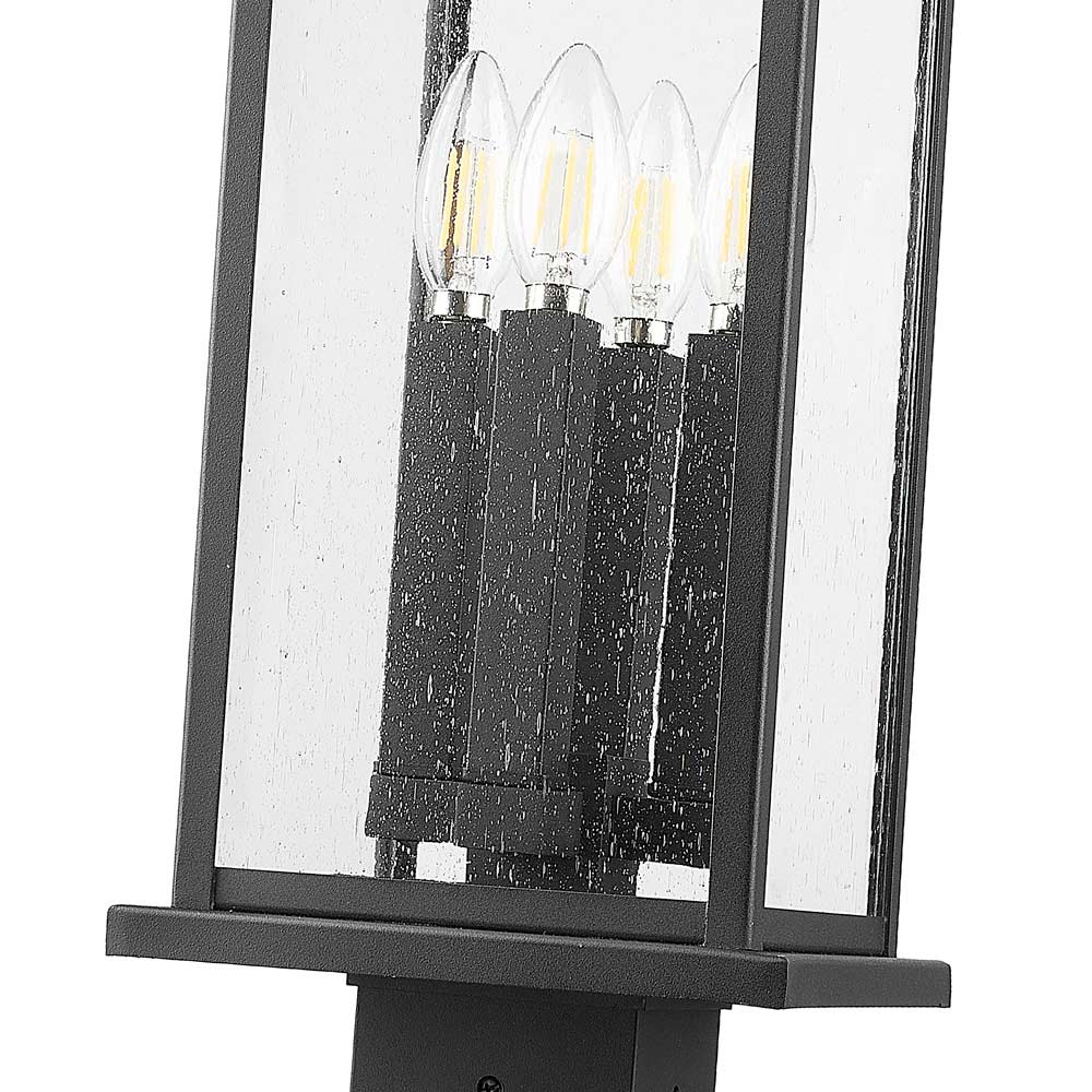 Tiberius Square Outdoor Pier Mount Light in Detail.