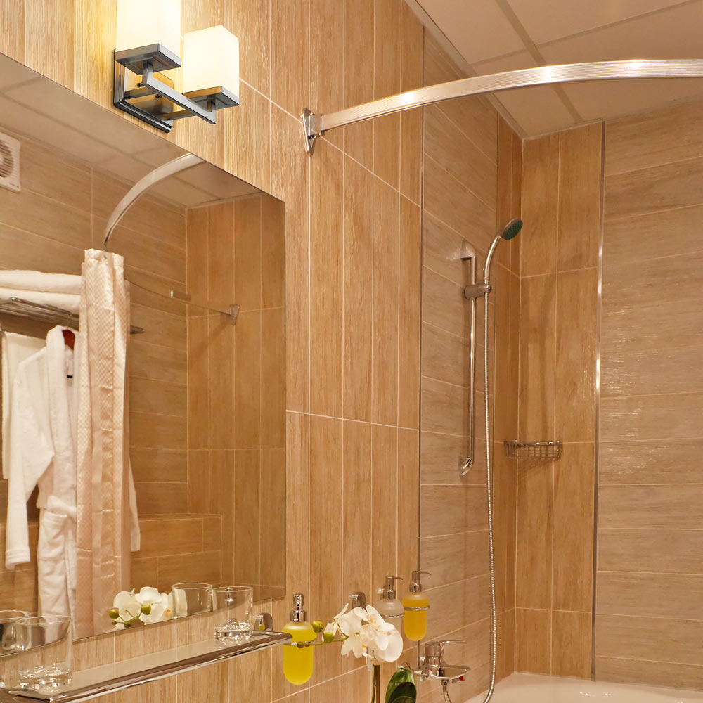 Tidal Bath Vanity Light in bathroom.